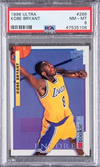 1996-97 Fleer Ultra #266 Kobe Bryant Rookie Card - PSA NM-MT 8